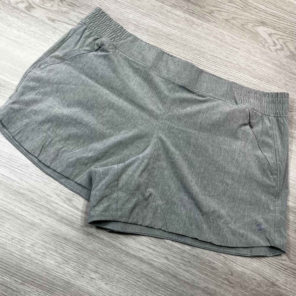 Apana Womens Athletic Shorts Large Lounge Running Gym Elastic Waist Gray Shorts